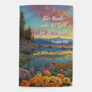 Bible Verse Psalms Give Thanks Garden Flag