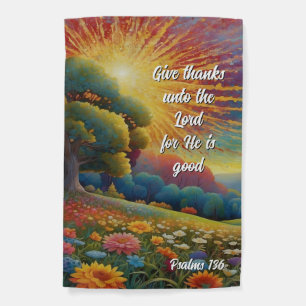 Bible Verse Psalms Give Thanks Garden Flag