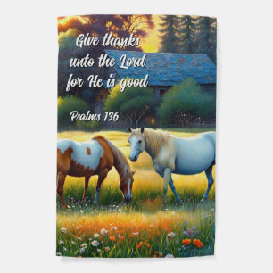 Bible Verse Psalms Give Thanks Garden Flag