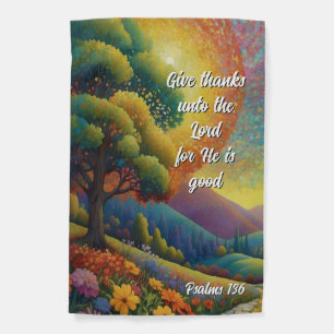 Bible Verse Psalms Give Thanks Garden Flag