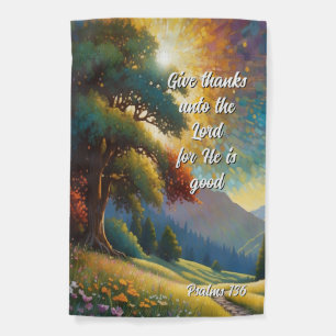 Bible Verse Psalms Give Thanks Garden Flag