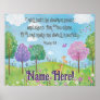 Bible Verse Quote Baby Girl Nursery Woodland Art Poster