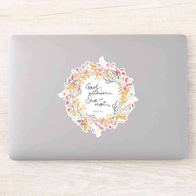 Bible Verse Quote God is within her Psalms Sticker (Computer)