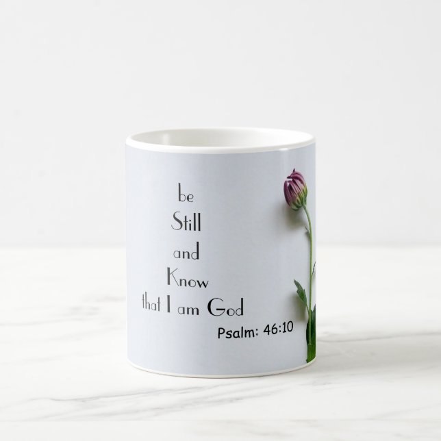Bible verse quote psalm 46:10 morning coffee mug (Center)