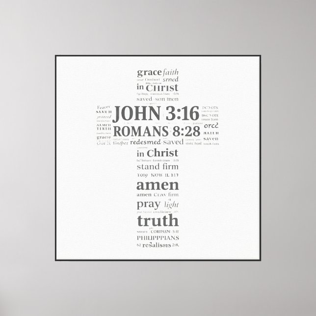Bible Verse Reference Cross Wall Art (Front)