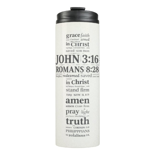 Bible Verse Reference Cross Wall Art Thermal Tumbler (Front)