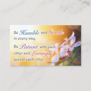 Bible Verse, Religious Motivational, Be Humble Calling Card
