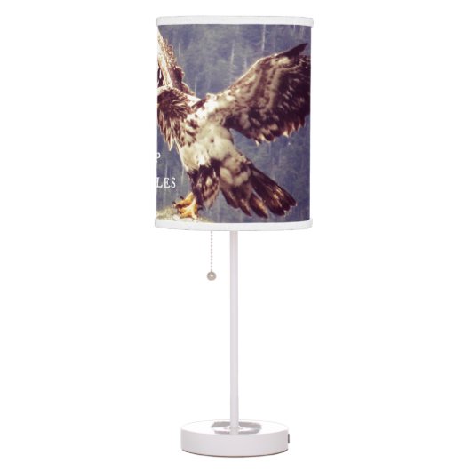 Bible Verse: Renew Strength, Wings as Eagles Table Lamp (Right)
