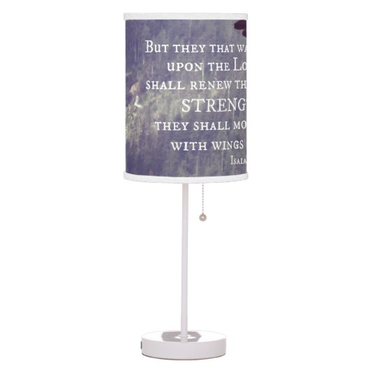 Bible Verse: Renew Strength, Wings as Eagles Table Lamp (Left)