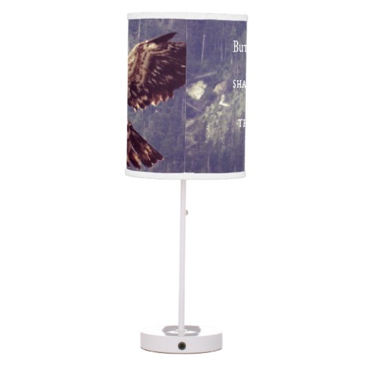 Bible Verse: Renew Strength, Wings as Eagles Table Lamp (Back)