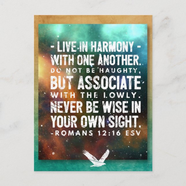 Bible Verse Romans 12:16 Postcard (Front)