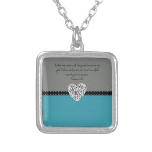 Bible Verse Romans 8:28 Retro Silver Plated Necklace
