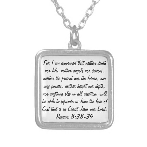 bible verse Romans 838_39 Silver Plated Necklace