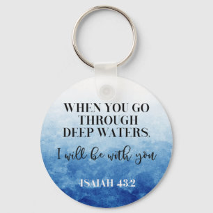 Bible verse Round Blue Keychain