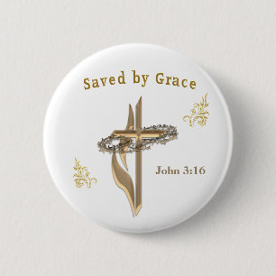 Bible Verse saved by Grace Button