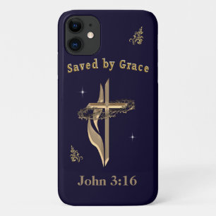 Bible Verse saved by Grace iPhone 11 Case