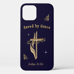 Bible Verse saved by Grace iPhone 12 Case