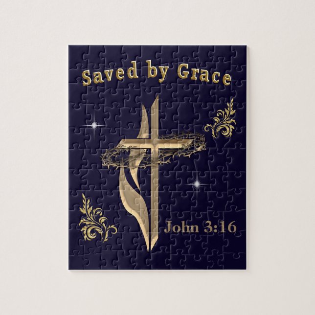 Bible Verse saved by Grace Jigsaw Puzzle (Vertical)