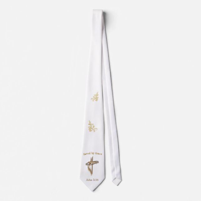 Bible Verse saved by Grace Neck Tie (Front)
