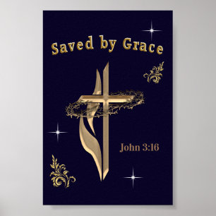 Bible Verse saved by Grace Poster