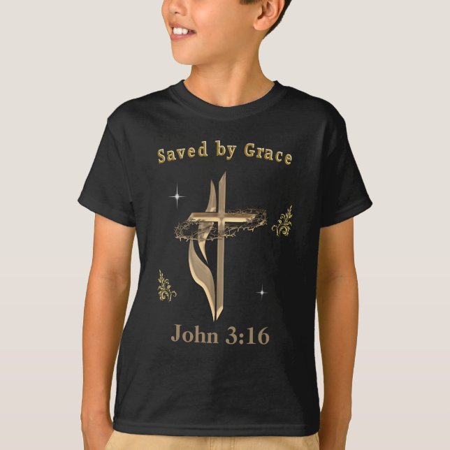 Bible Verse saved by Grace T-Shirt (Front)