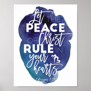 Bible verse, Scripture art, Colossians 3:15 Poster