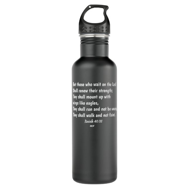 Bible Verse Scripture Isaiah 40:31 Stainless Steel Water Bottle (Front)