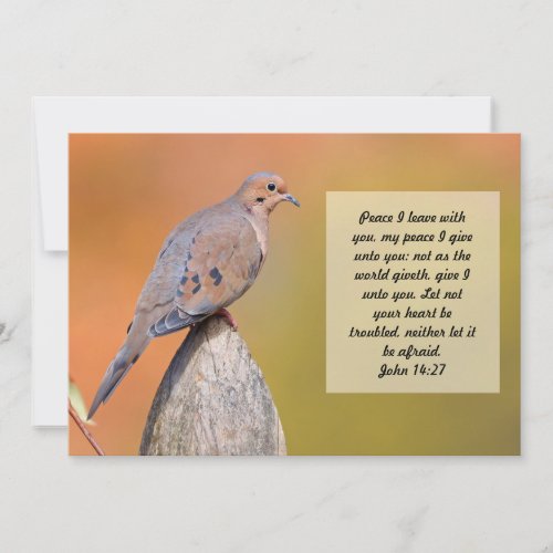 Bible Verse Scripture Note Card Dove Peace KJV