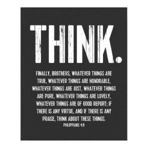Bible Verse, Scripture Philippians 4:8 Modern Poster