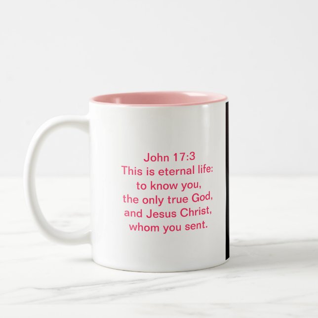 Bible Verse Scripture Photo Mug With African Viole (Left)