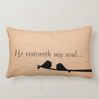 Bible Verse Scripture; Restoreth My Soul Lumbar Pillow