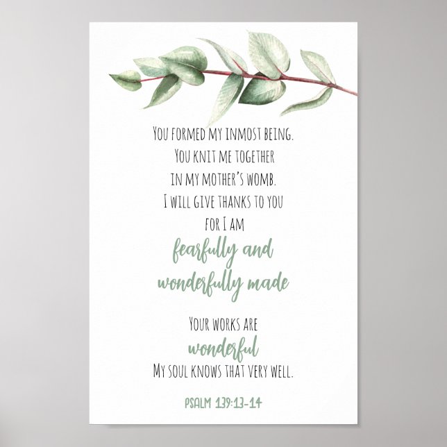 Bible Verse Scripture Wall Art Green Eucalyptus (Front)