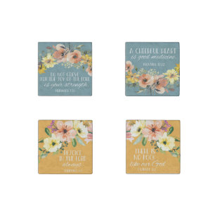 Bible verse set of four stone magnet
