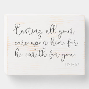 Bible Verse Sign I Peter 5:7