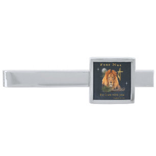 Bible verse silver finish tie bar