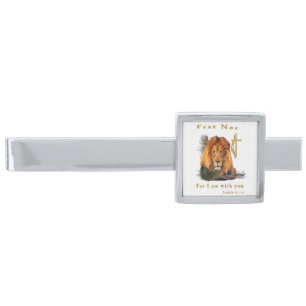 Bible verse silver finish tie bar