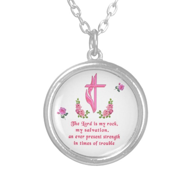 Bible Verse Silver Plated Necklace (Front)