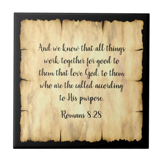 Bible Verse - Small Ceramic Tile (Front)