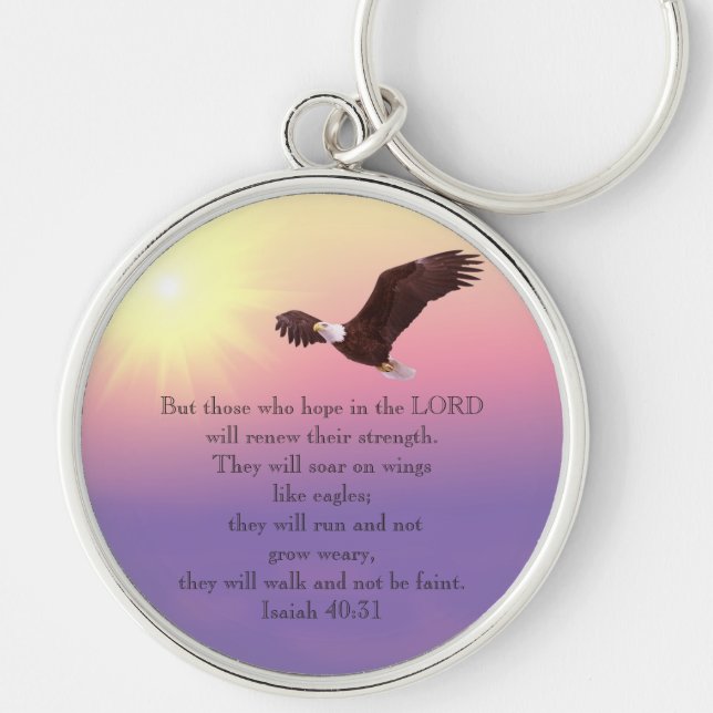 Bible Verse-Soar with Wings as Eagles-Keychain Keychain (Front)