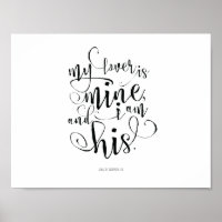 Bible Verse Song of Solomon 2:16 in calligraphy Poster