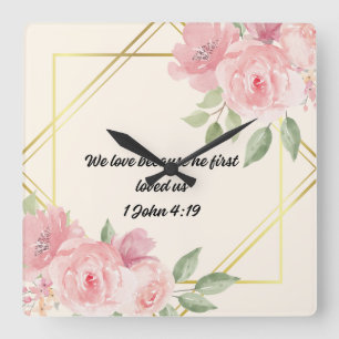 Bible Verse Square Wall Clock