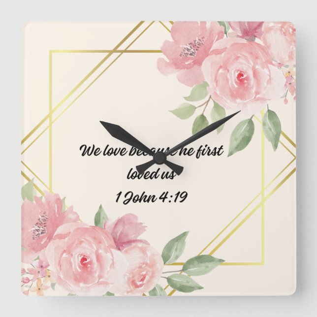 Bible Verse Square Wall Clock