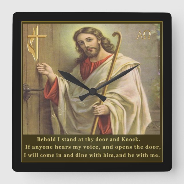 Bible verse square wall clock (Front)