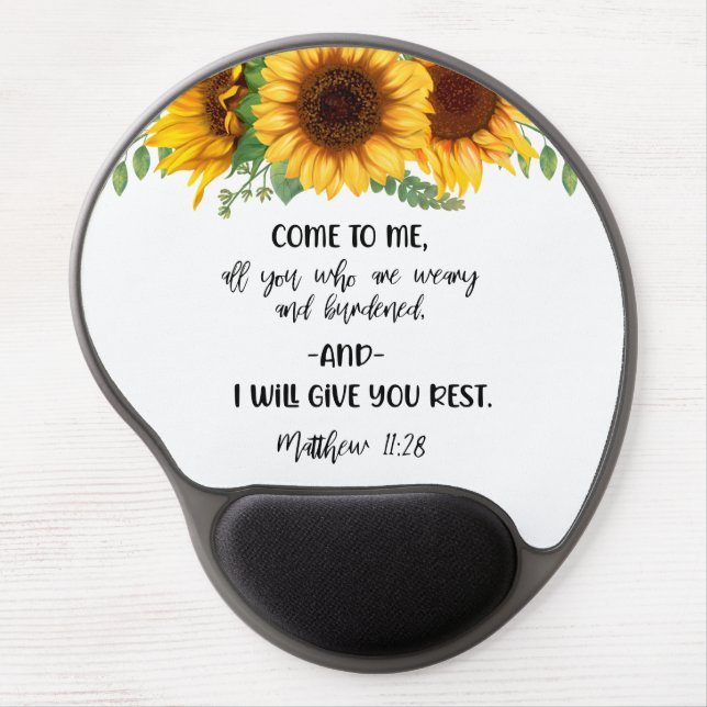 Bible Verse Sunflower  Gel Mouse Pad (Front)