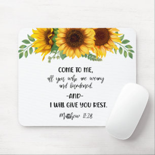 Bible Verse Sunflower Mouse pad