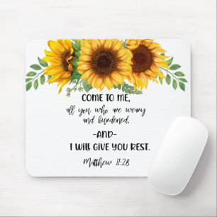 Bible Verse Sunflower Mouse pad