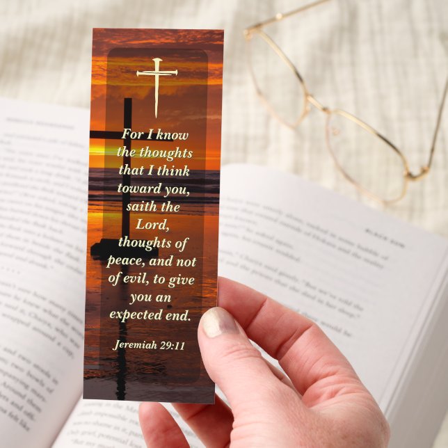 Bible Verse Sunset Beach Cross Church Bookmarks (Hand)