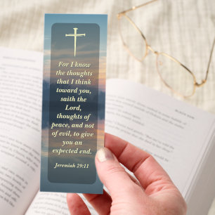Bible Verse Sunset Lake Cross Church Bookmarks