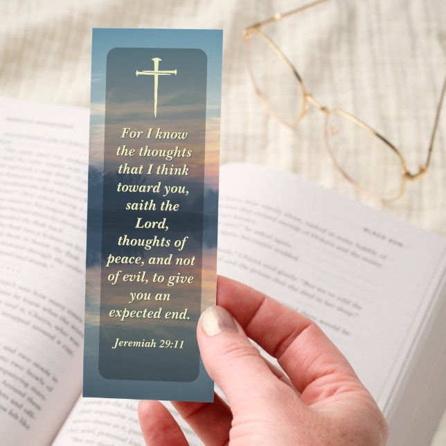 Bible Verse Sunset Lake Cross Church Bookmarks (Hand)