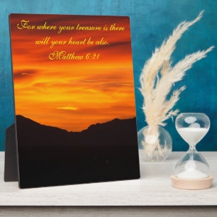 Bible verse sunset plaque